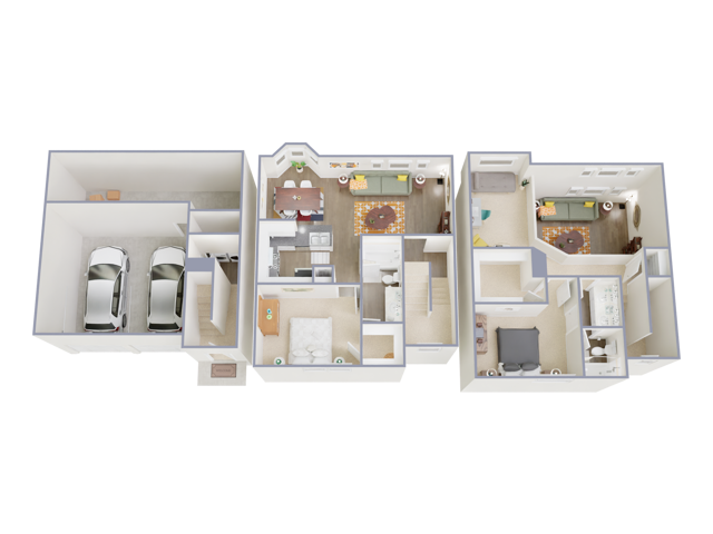 2 Bed, 2 Bath Townhome 14-148 floor plan